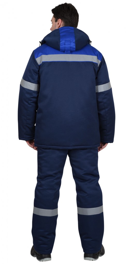 Костюм СИРИУС-РОСТ-АРКТИКА зимний: куртка дл., брюки тёмно-синий с васильковым и СОП