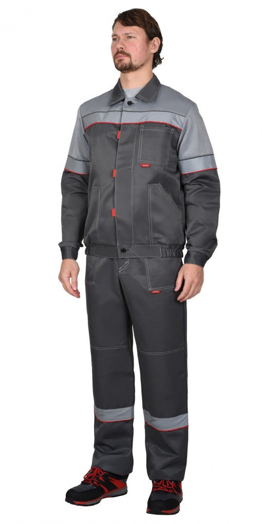 Костюм СИРИУС-ЛЕГИОНЕР куртка/полукомбинезон темно-серый со светло-серым и СОП