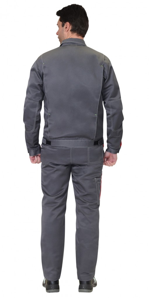 Костюм СИРИУС-ФАВОРИТ куртка/полукомбинезон, т.серый с красным