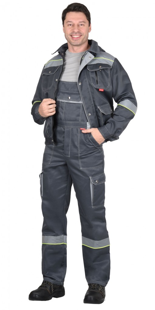 Костюм СИРИУС-ТИТАН куртка, полукомбинезон, темно-серый со светло-серым и СК