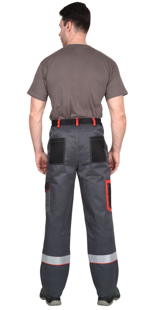 Костюм СИРИУС-ПОЛИНОМ куртка/брюки, т-серый со св-серым ,черным и красным СОП