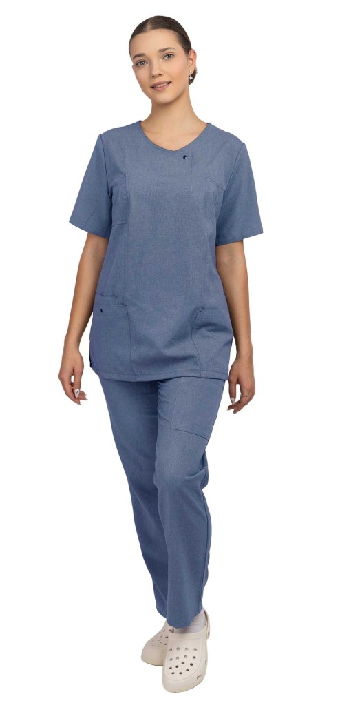 Костюм Л-535 женский: блуза/брюки, синий