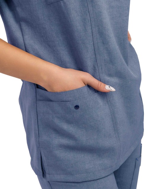 Костюм Л-535 женский: блуза/брюки, синий