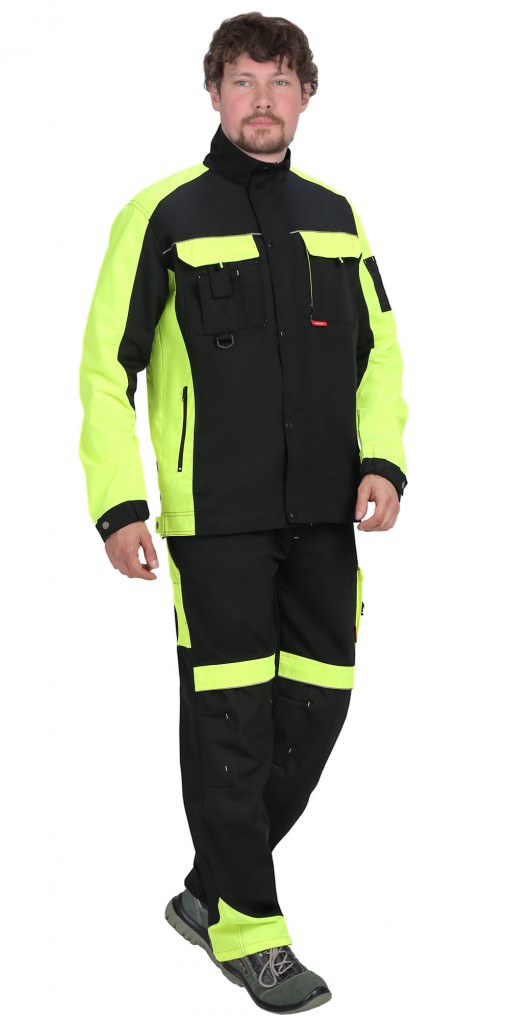 Куртка СИРИУС-ОНИКС черная с лимонным