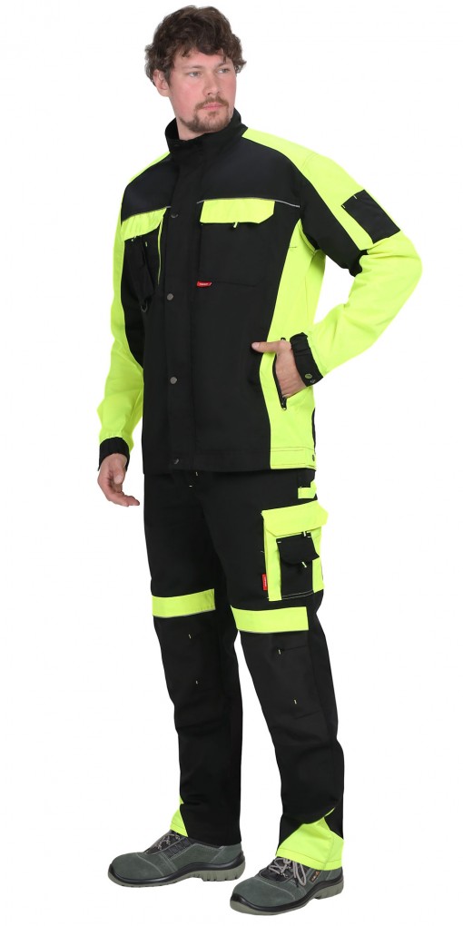 Куртка СИРИУС-ОНИКС черная с лимонным