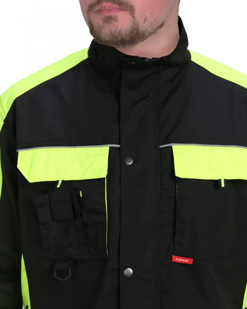 Куртка СИРИУС-ОНИКС черная с лимонным