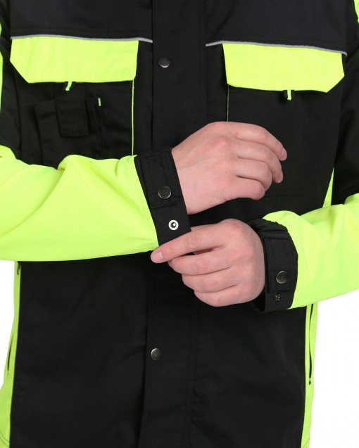 Куртка СИРИУС-ОНИКС черная с лимонным