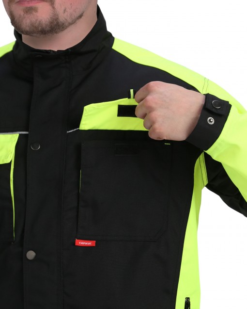 Куртка СИРИУС-ОНИКС черная с лимонным