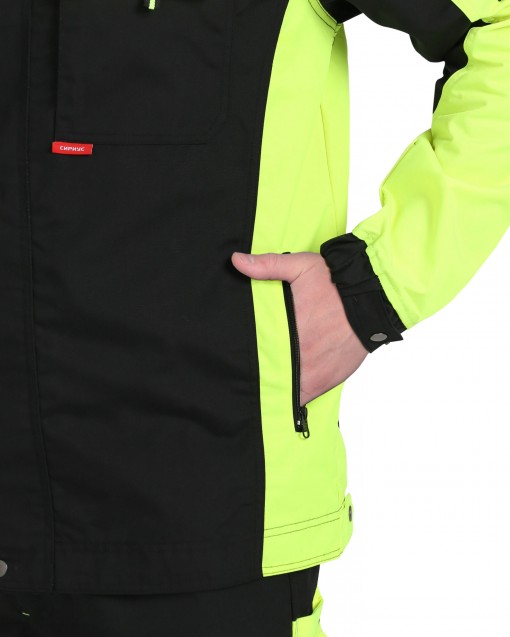 Куртка СИРИУС-ОНИКС черная с лимонным