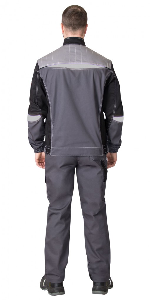 Куртка СИРИУС-ФАВОРИТ-МЕГА серая с черным и СОП