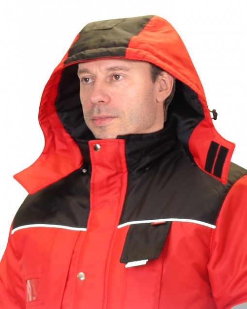 Костюм СИРИУС-НОРД ДВ зимний: куртка, полукомбинезон красный с черным и СОП