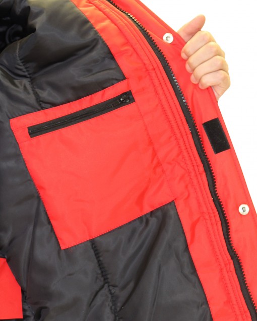 Костюм СИРИУС-НОРД ДВ зимний: куртка, полукомбинезон красный с черным и СОП