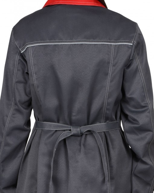 Халат СИРИУС-ФЛОРИДА женский серый с красным