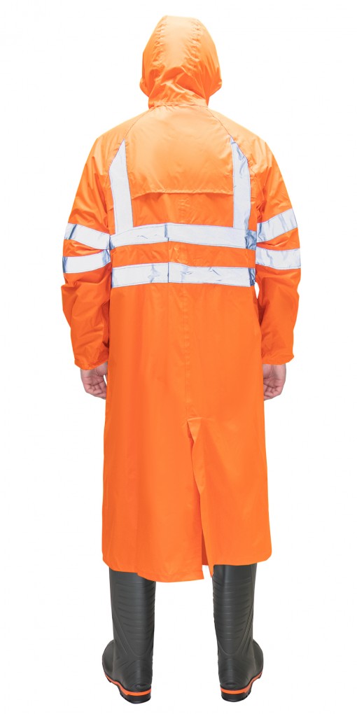 Плащ влагозащитный ПВХ SIRIUS Профи оранжевый с СОП
