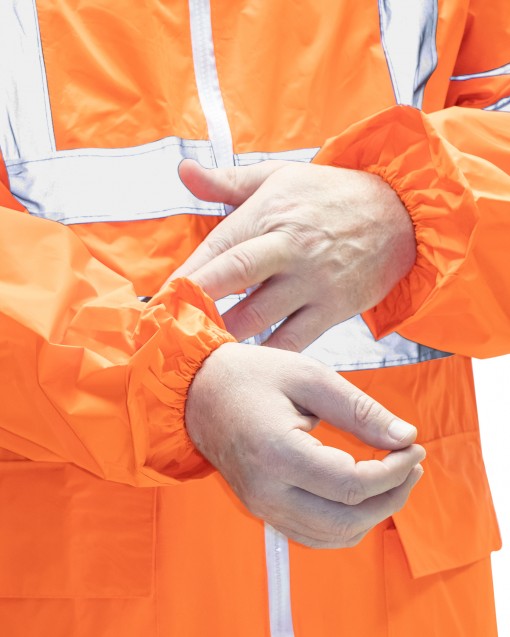 Плащ влагозащитный ПВХ SIRIUS Профи оранжевый с СОП