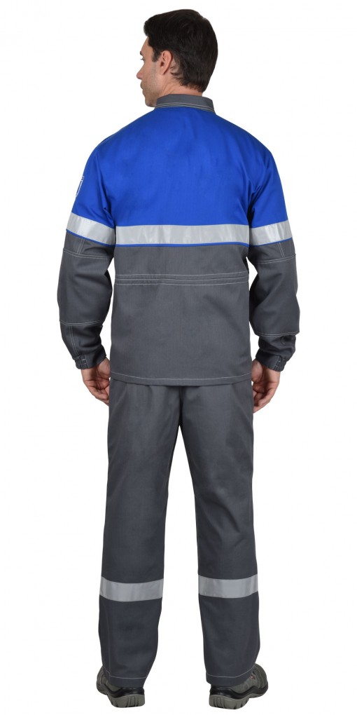 Куртка СИРИУС-САМОТЛОР летняя, серая с васильковым и СОП