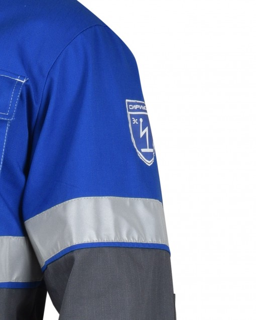 Куртка СИРИУС-САМОТЛОР летняя, серая с васильковым и СОП