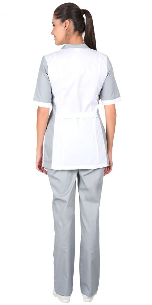 Костюм СИРИУС-ИОНА женский: куртка, брюки, белый с серым