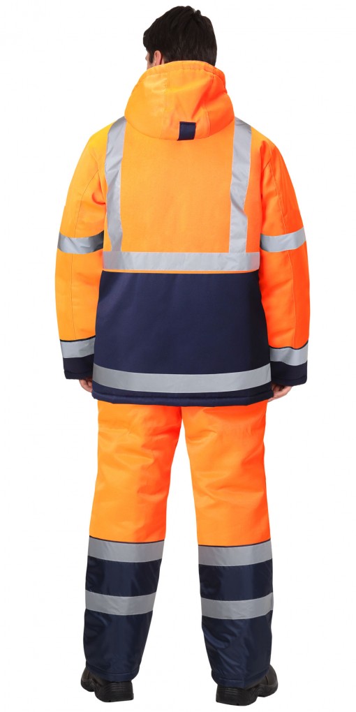 Костюм СИРИУС-МАГИСТРАЛЬ-3 зимний : куртка, полукомбинезон оранжевый с синим и СОП