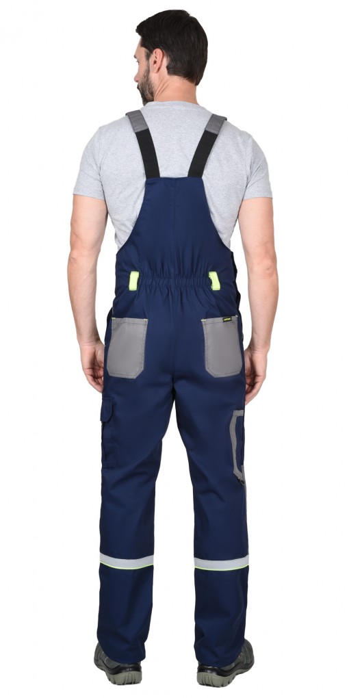 Полукомбинезон СИРИУС-СТАН синий со средне-серым и лимонной отделкой