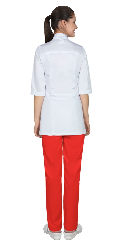 Костюм СИРИУС-БАРБАРА женский: куртка, брюки белый с красным