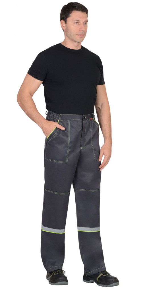 Костюм СИРИУС-МЕХАНИЗАТОР куртка/брюки темно-серый с неоновым и СОП