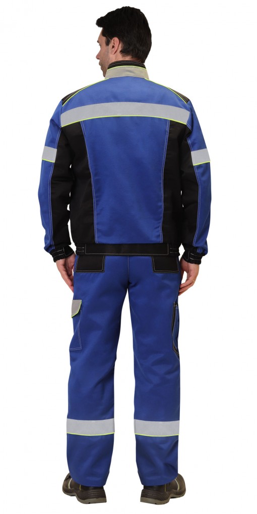 Костюм СИРИУС-ПОЛИНОМ куртка/полукомбинезон, василек с черным и СОП 50мм