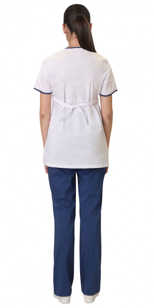 Костюм СИРИУС-ВИРДЖИНИЯ женский: блуза, брюки белый с синим