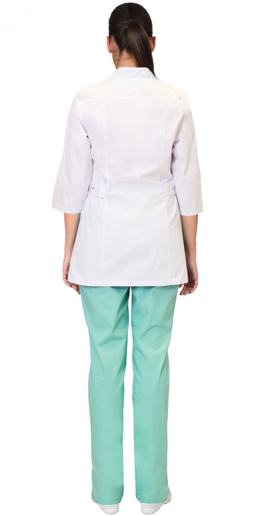Костюм СИРИУС-ВЕРОНА женский: блуза, брюки белый с мятным