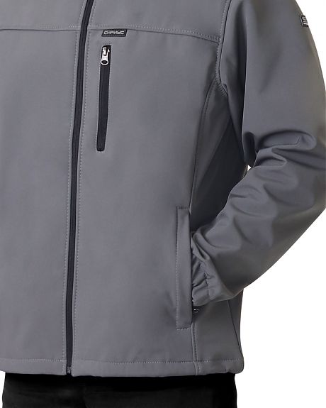 Куртка СИРИУС-АЗОВ с капюшоном демисезонные софтшелл серые