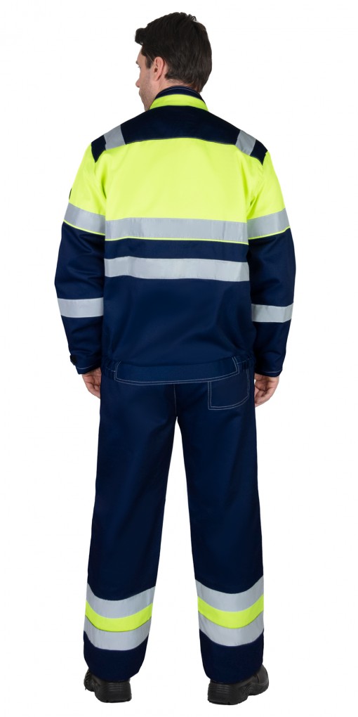 Костюм СИРИУС-НАВИГАТОР-2 куртка/брюки синий с лимонным и СОП