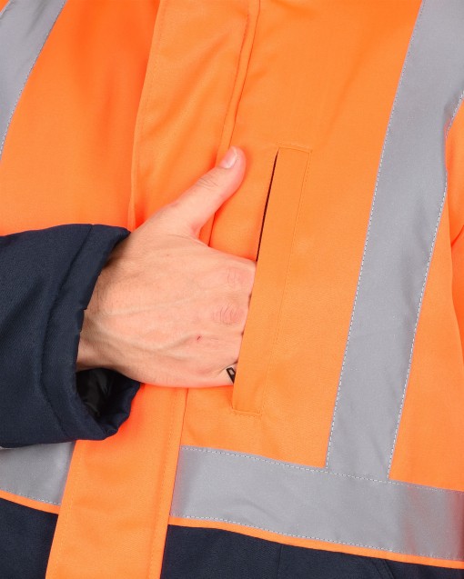 Костюм СИРИУС-МАГИСТРАЛЬ-3-РОСС зимний : куртка, полукомбинезон оранжевый с синим и СОП