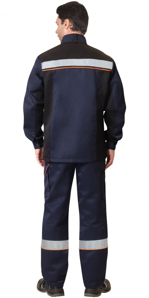 Костюм СИРИУС-ПРАКТИК  куртка, брюки, темно-синий с черным и СОП