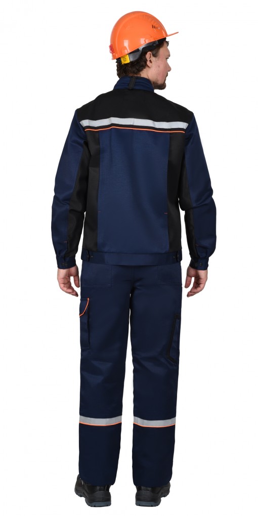 Костюм СИРИУС-ПРАКТИК  куртка/брюки, темно-синий с черным и СОП