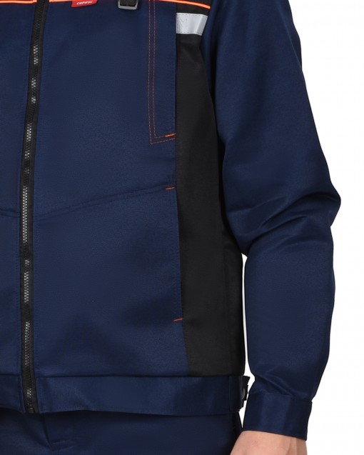 Костюм СИРИУС-ПРАКТИК  куртка/брюки, темно-синий с черным и СОП