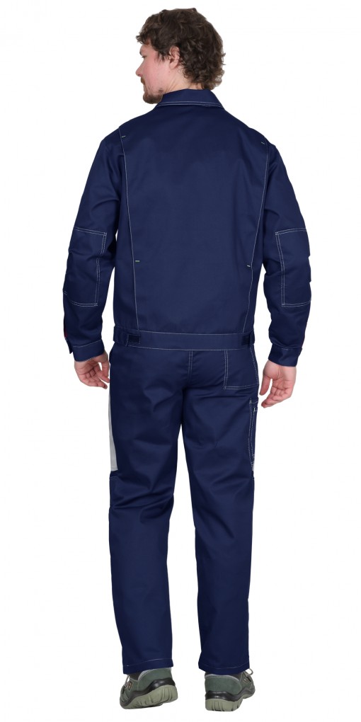 Костюм СИРИУС-ФАВОРИТ куртка/полукомбинезон темно-синий со светло-серым