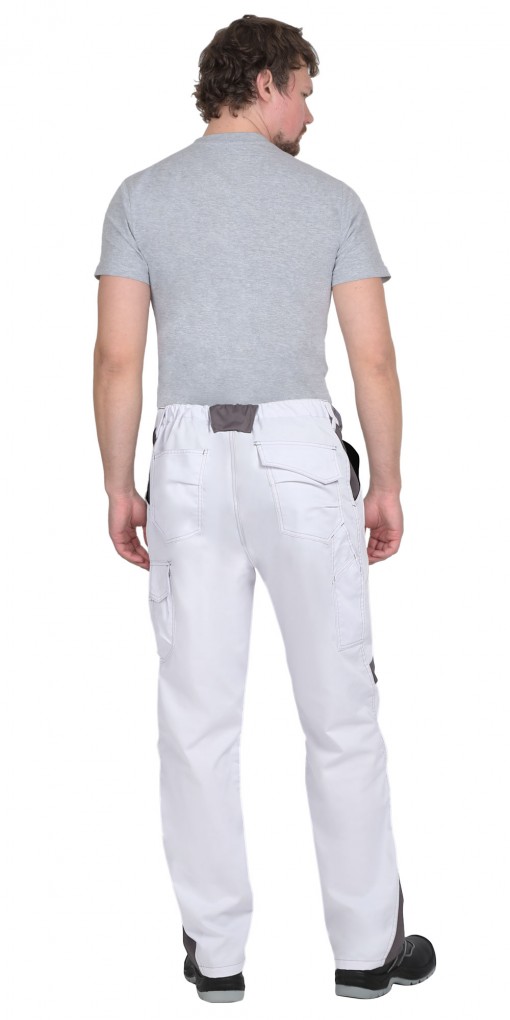 Брюки СИРИУС-ЦИТРИН белые со средне-серым