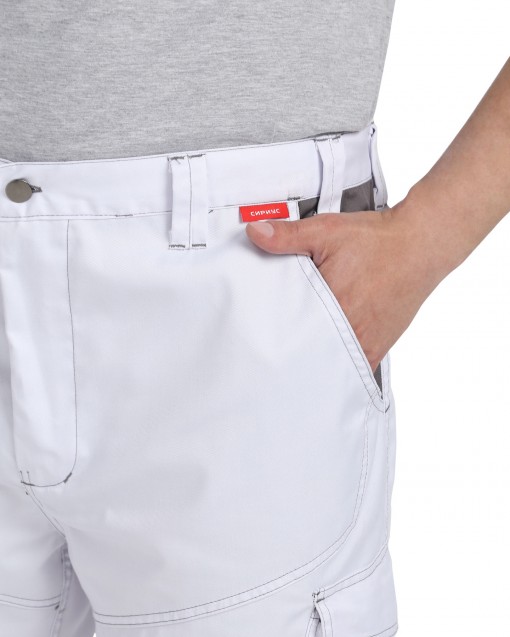 Брюки СИРИУС-ЦИТРИН белые со средне-серым