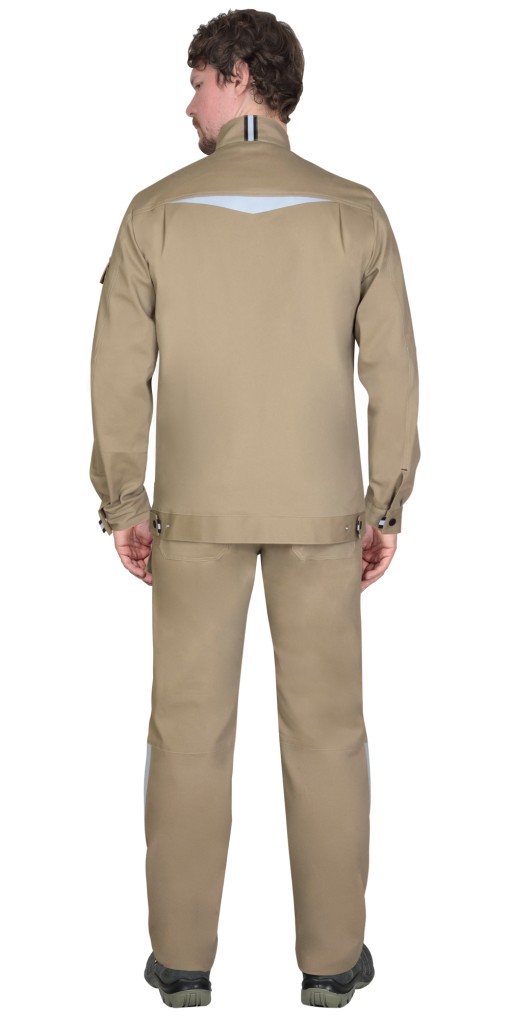 Куртка СИРИУС-ДЕКСТЕР короткая песочная с черным, тк. стрейч с ВО