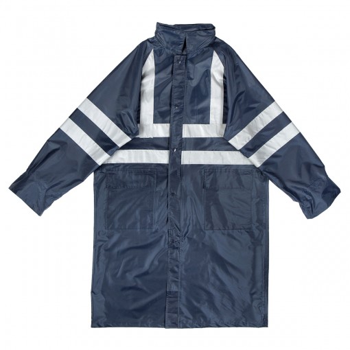 Плащ влагозащитный нейлоновый 2Hands PP2HV повышенной видимости с СОП синий