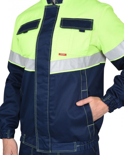 Костюм СИРИУС-НАВИГАТОР куртка брюки синий с лимонным и СОП