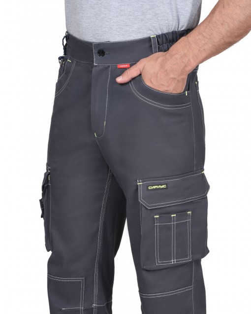 Брюки СИРИУС-ДЖЕТ серые с синим