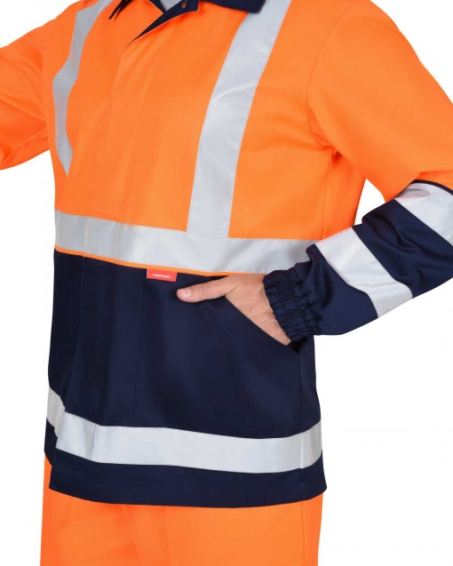 Куртка СИРИУС-ТЕРМИНАЛ-3-РОСС оранжевая с темно-синим и СОП