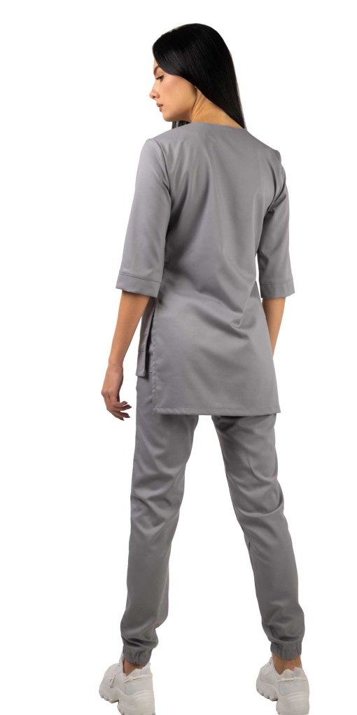 Костюм В-489 женский: блуза/брюки серый