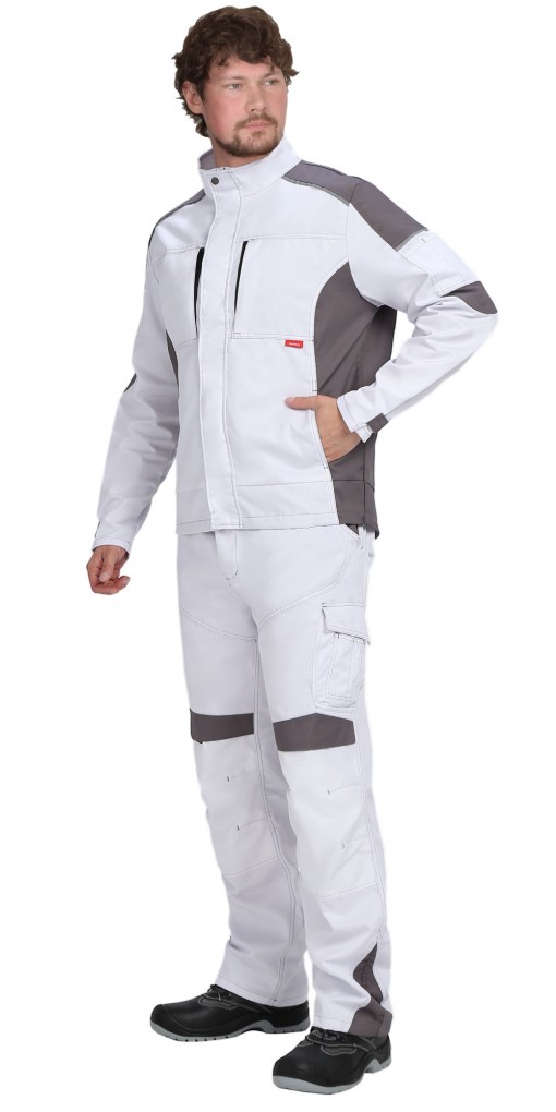 Куртка СИРИУС-ЦИТРИН белая со средне-серым