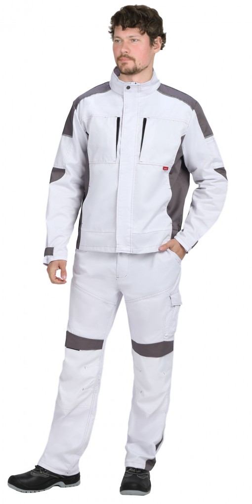 Куртка СИРИУС-ЦИТРИН белая со средне-серым