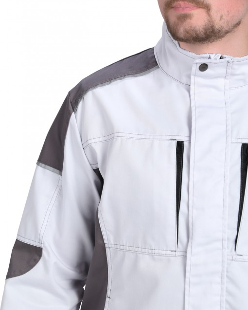 Куртка СИРИУС-ЦИТРИН белая со средне-серым