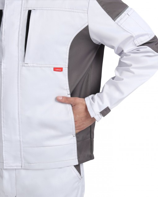 Куртка СИРИУС-ЦИТРИН белая со средне-серым