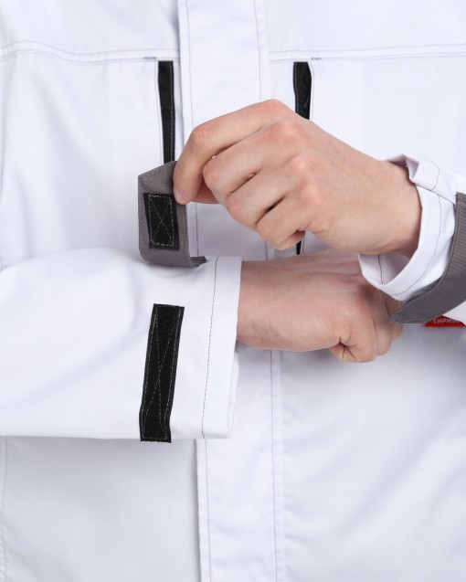 Куртка СИРИУС-ЦИТРИН белая со средне-серым