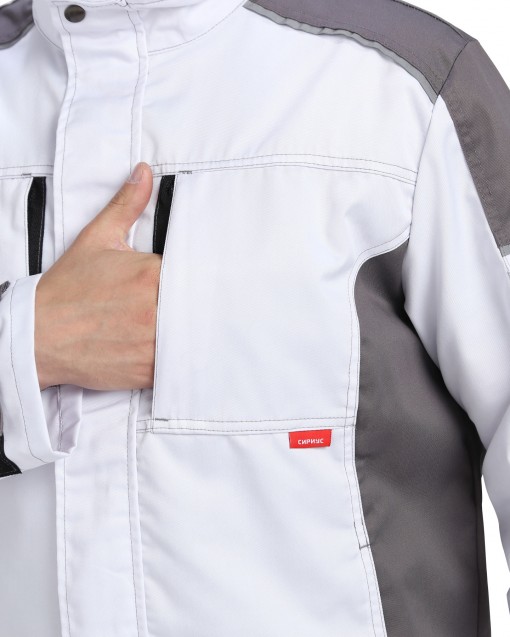 Куртка СИРИУС-ЦИТРИН белая со средне-серым